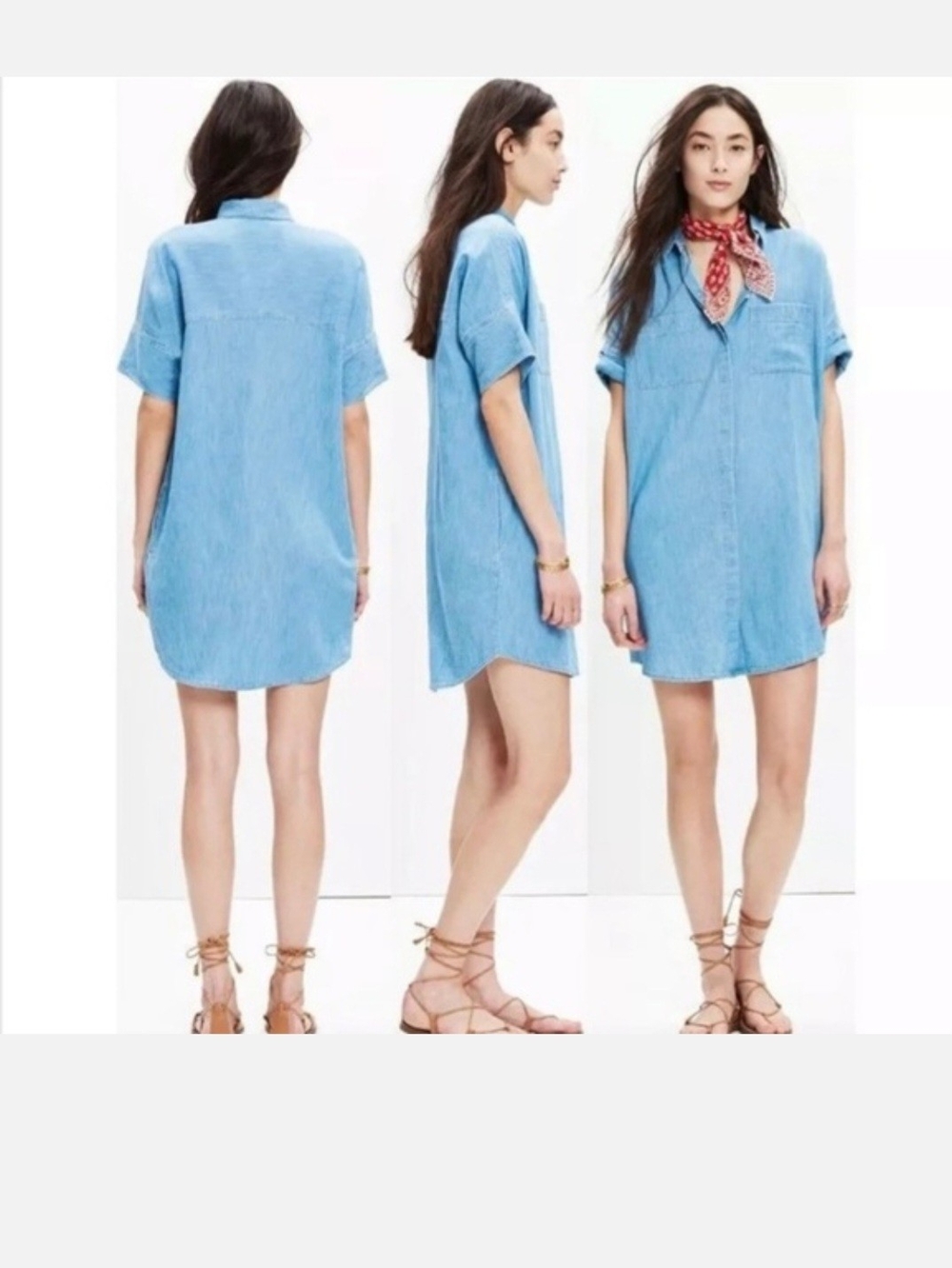 Madewell XXS Denim Courier Shirt Dress With Pockets